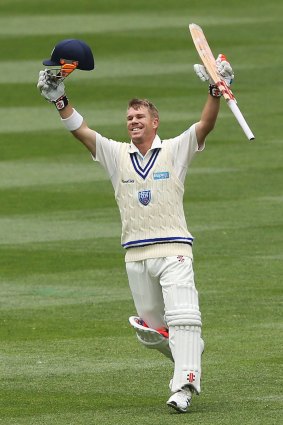 Contender: David Warner is one of the favourites to take out the Allan Border Medal on Wednesday night. 