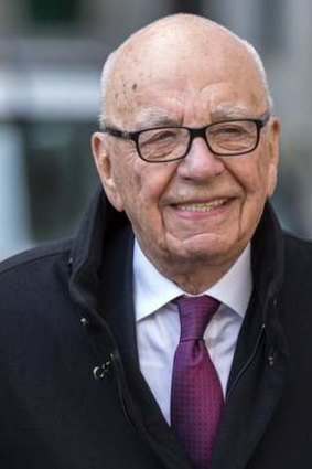 All smiles ... Rupert Murdoch, the chairman of News Corp and 21st Century Fox, departs New York State Supreme Court with his lawyers after a divorce hearing in New York.