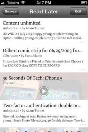 Instapaper for iPhone.