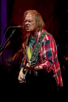 Neil Young performs in Melbourne.