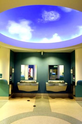 The museum's bathrooms were lauded for its two large break rooms featuring artwork of the night sky, 'a calming image that also absorbs sound'.