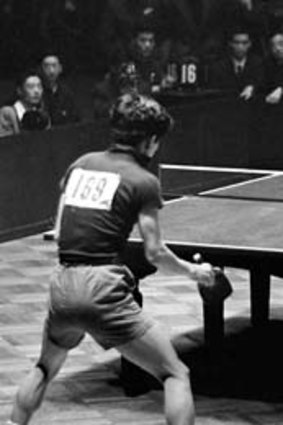 World champion ... Zhuang, right, in action in 1961.