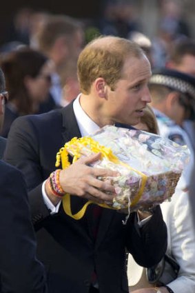 Prince William, Duke of Cambridge meets crowds on a walk in South Bank, Queensland during their royal tour of Australia.