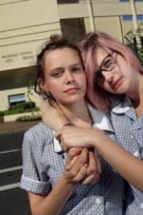 Hannah Williams (left) was banned from bringing her girlfriend, Savannah Supski, to the Ivanhoe Girls' Grammar school formal last year.