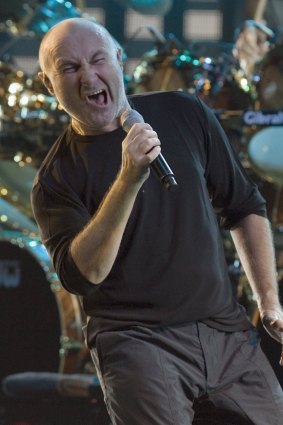 Phil Collins rehearses for a 2007 reunion show with his former band Genesis.