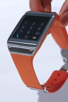 It's a wrap: The small screen offers basic functions like photos, hands-free calls and instant messaging and there's a camera in the wristband.