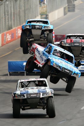 The Stadium Super Trucks put on a spectacular show at the Clipsal 500 in Adelaide.