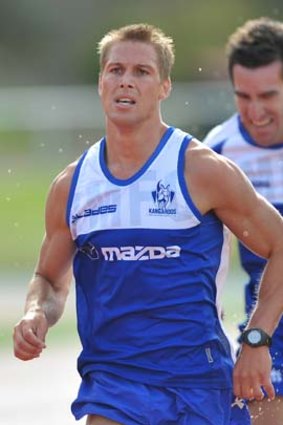 Andrew Swallow (front) during a 2km pre-season time trial.