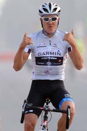 Thumbs up &#8230; Heinrich Haussler will take his chances today.