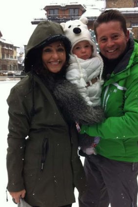 Rose and Steven Jacobs, with daughter Isabella, enjoy Thredbo.