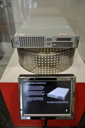 One of the servers of Swedish file sharing website Pirate Bay is seen exhibited at the Technical Museum in Stockholm.