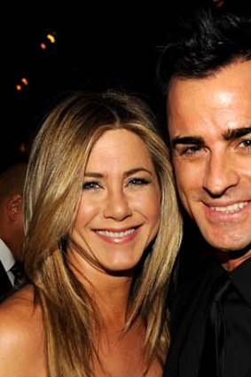 Jennifer Aniston and fiance Justin Theroux.