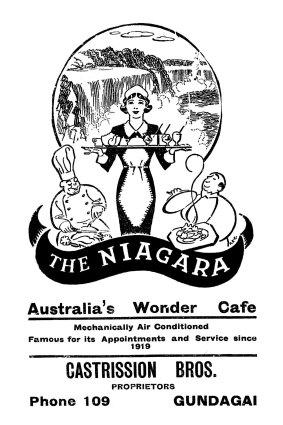 Country-style Greece: Advertisement for enduring Gundagai wonder The Niagara.