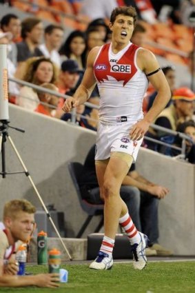 In doubt: Kurt Tippett will have scans on his injured knee on Tuesday and is in danger of missing the Port Adelaide match.