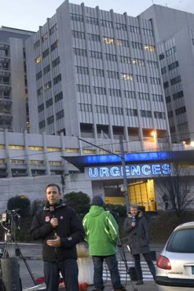 Watch and wait: The world's media at the Centre Hospitalier Universitaire hospital in Grenoble where  Michael Schumacher is receiving treatment.