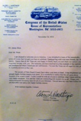 The US congress letter.