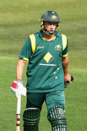 All out? David Hussey.