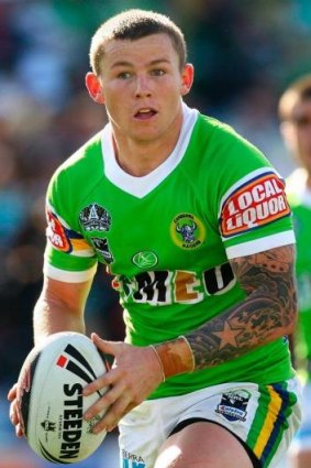Todd Carney playing for the Canberra Raiders in 2008.