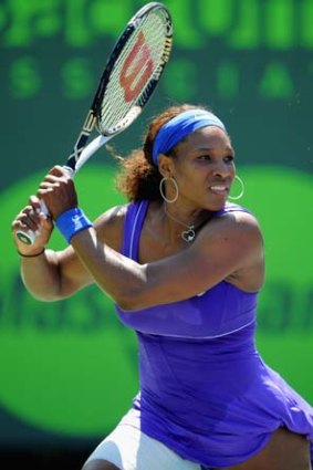 Serena Williams playing Shuai Zhang of China.