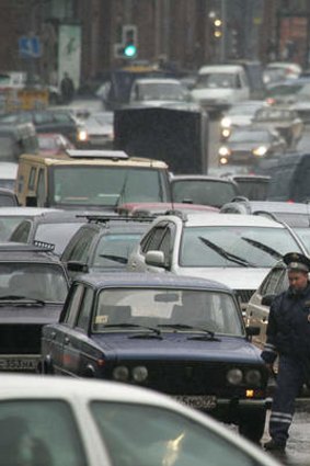 What traffic jam? ... Moscow's traffic snarls have inspired unorthodox solutions.