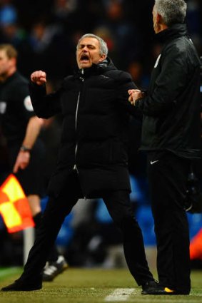 Subdued delight: Chelsea manager Jose Mourinho.