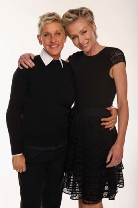 Oprah fever: TV personality Ellen DeGeneres and actress Portia de Rossi.