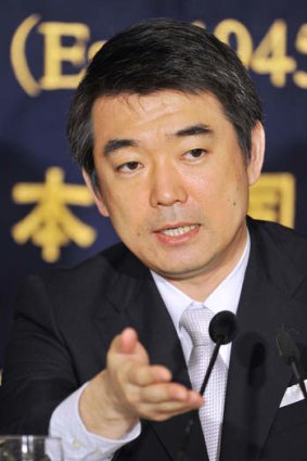 Osaka Mayor Toru Hashimoto speaks during a press conference at the Foreign Correspondents' Club of Japan in Tokyo in May, 2013.