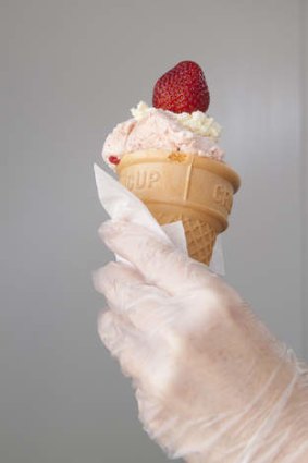 One of the Ekka's famous strawberry sundaes