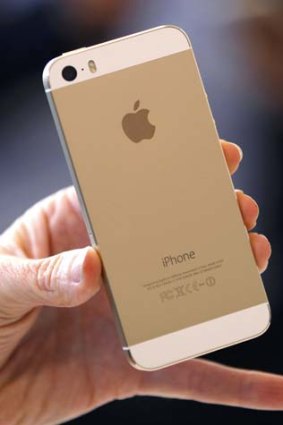 The iPhone 5S in gold.