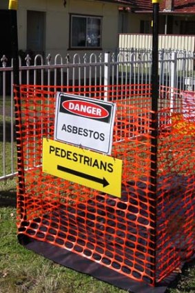 Asbestos risk: One of the exposed pits in Penrith.