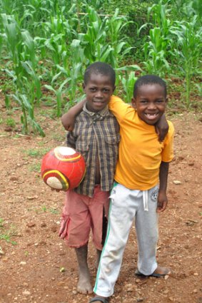 Best friends: Allan Ssembatya and George Mukisa in Kyampisi village.