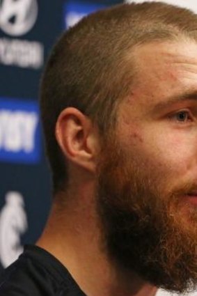 Zach Tuohy speaks to the media on Monday.