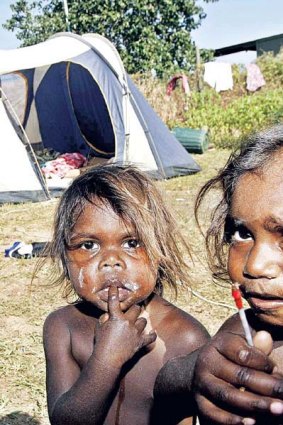 Children from the Wadeye Aboriginal community south of Darwin.