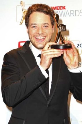 Not so surprising ... Hamish Blake poses after winning the Gold Logie at the 2012 Logie Awards.
