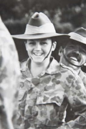 Soldiering on...at Victoria's Puckapunyal army training base in 1991.