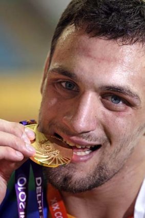 Ivan Popov with his Commonwealth Games gold medal.