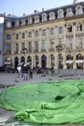 The controversial sculpture has been deflated in the Place Vendome.