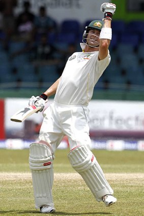 Australian captain Michael Clarke celebrates a century against Sri Lanka last month.