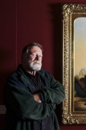 Actor Jack Thompson with a portrait of William O'Hara Burke who Thompson played in the 1985 film, Burke and Wills.