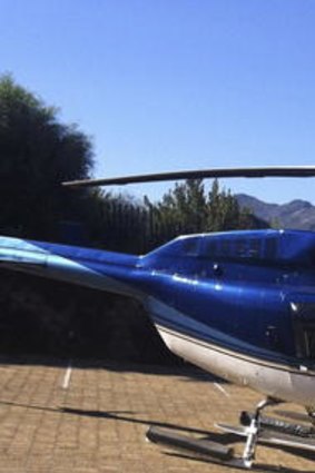 Guests at the Holden Manz vineyard were flown in by helicopter.
