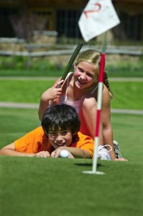 Putt putt golf is a popular family activity.