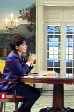 Anne Sinclair interviewing Hillary Clinton.