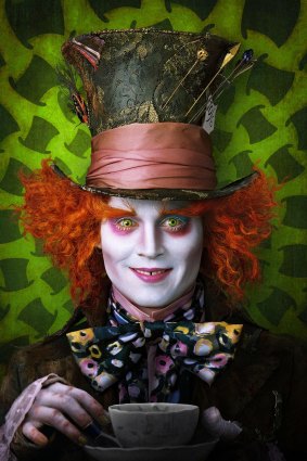 Johnny Depp as The Mad Hatter in <i>Alice in Wonderland</i>. 