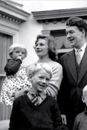 Undaunted by her husband’s reputation ... the then Hilly Amis with Kingsley and their children Sally, Philip and Martin in the 1950s.