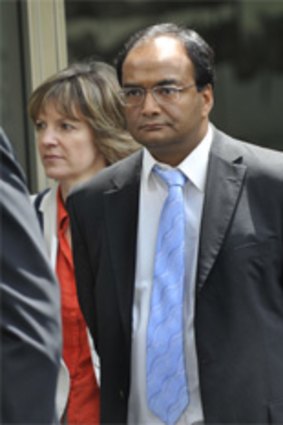 Mukesh Haikerwal leaves the County Court yesterday after the pre-sentence hearings.