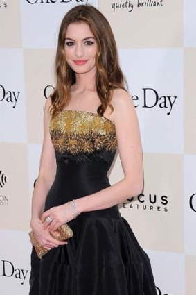 Musical dreams ...  Anne Hathaway at the <i>One Day</i> premiere.