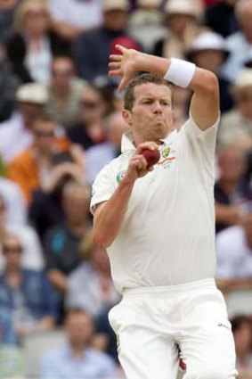 Peter Siddle during the 2013 Ashes Test series cricket match against England.
