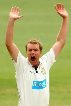 Putting his hand up &#8230; spinner Michael Beer might play alongside Nathan Lyon for the second Test.