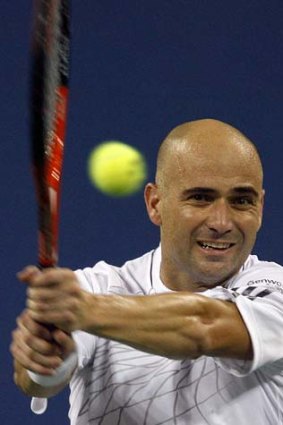 Andre Agassi in action at the US Open in 2006