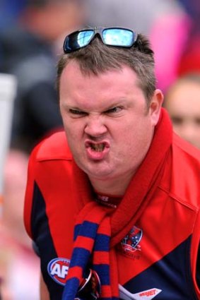 Fury: A Demons fan vents his anger.